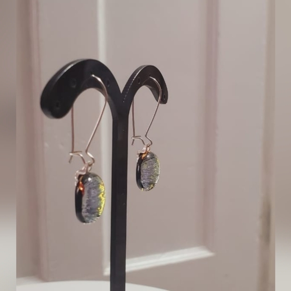 Large Double Size Crystal Silver Drop Hook Earrings.🌴 - Picture 3 of 5